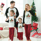 Joy to the World Red Black Christmas Gnomes Family Matching Pajamas