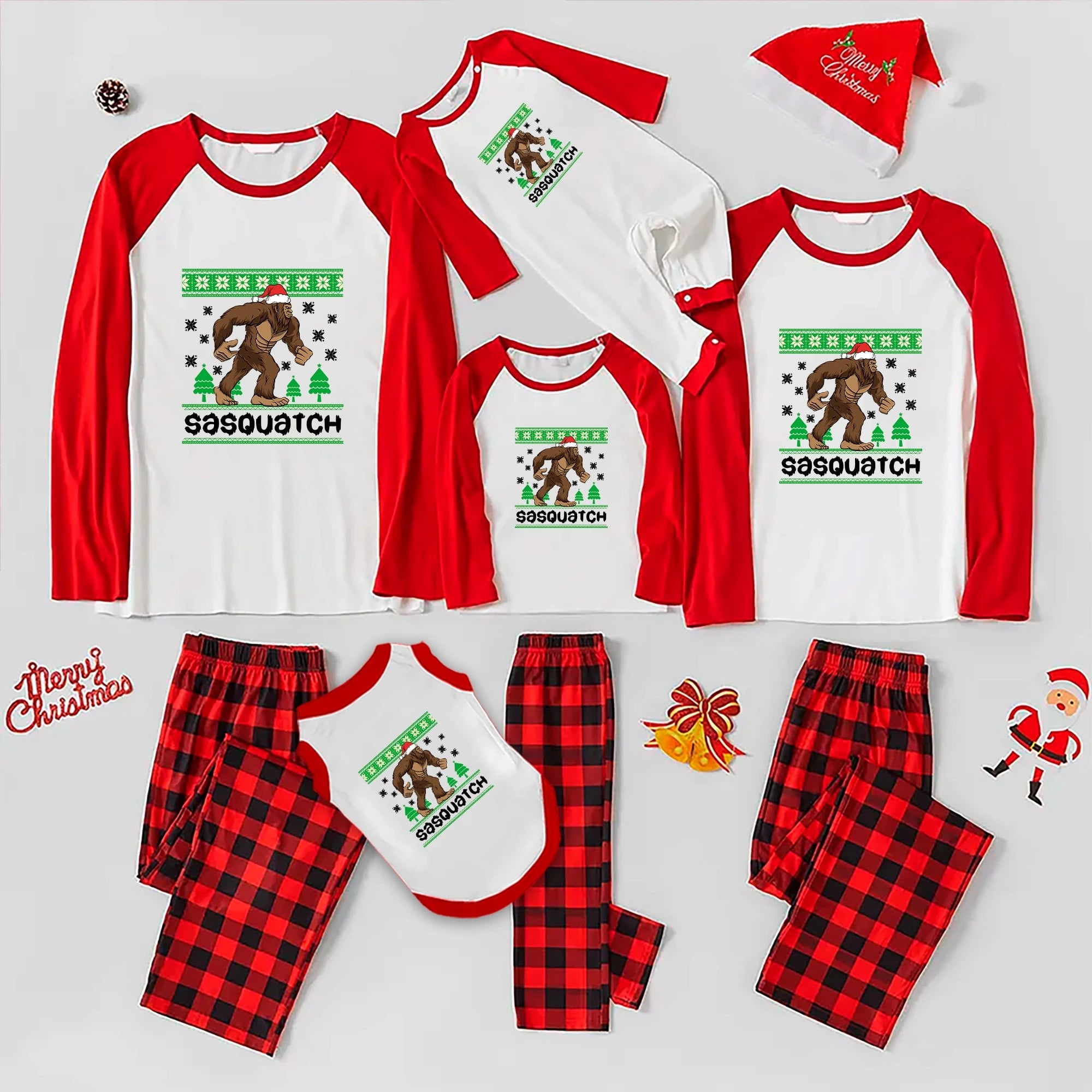 Legendary Sasquatch Family Pajamas Christmas Matching Set Full Sizes