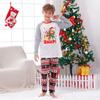 Oh Snap Gingerbread Christmas Matching Family Pajama Set Red and Gray