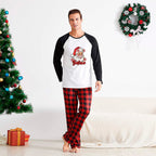 Santa Believe Matching Pajamas Red Plaid with Red Sleeves for Festive Family Fun